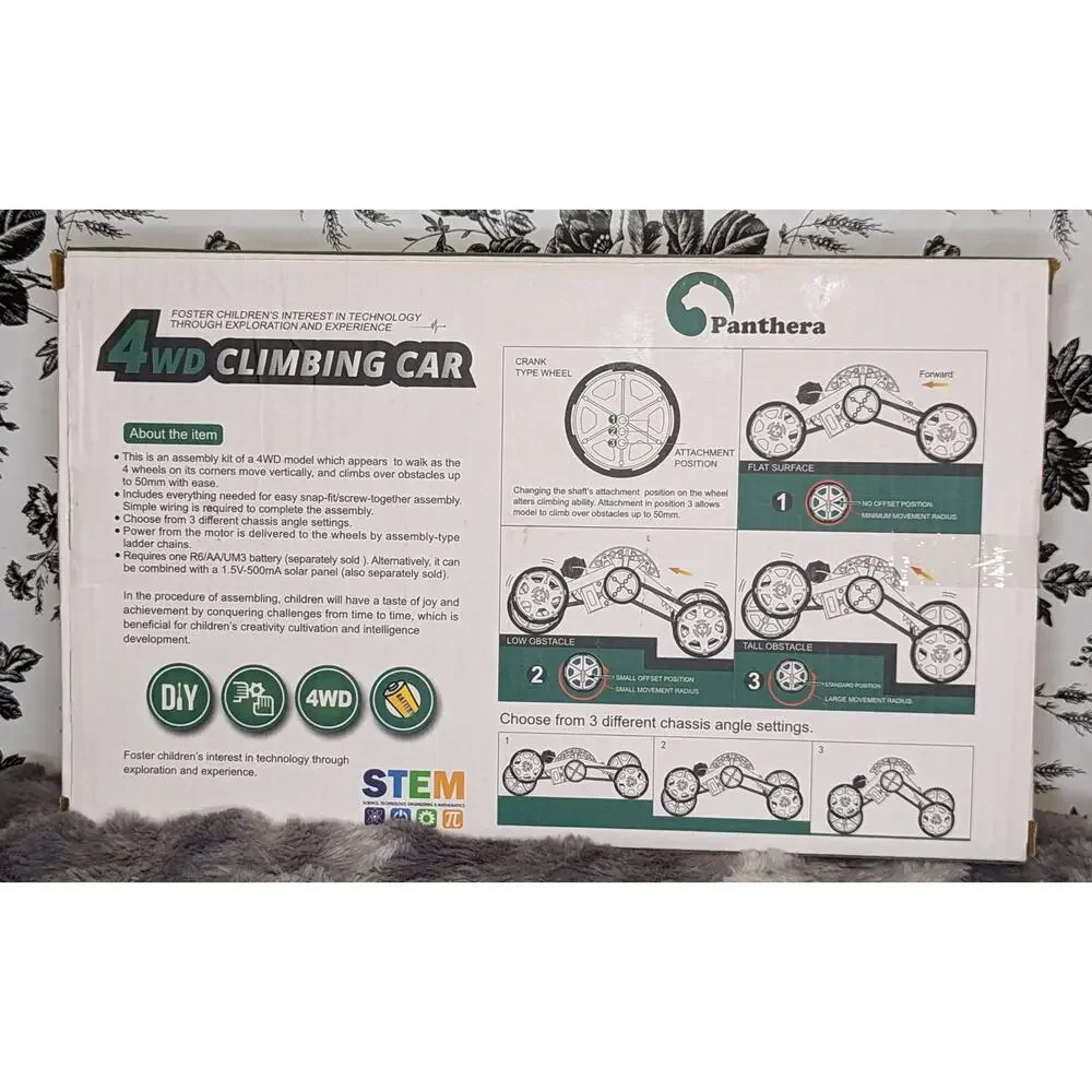 NWT Panthera 4WD Climbing Car STEM Kids Science Building Kit Mechanical Toy 6+